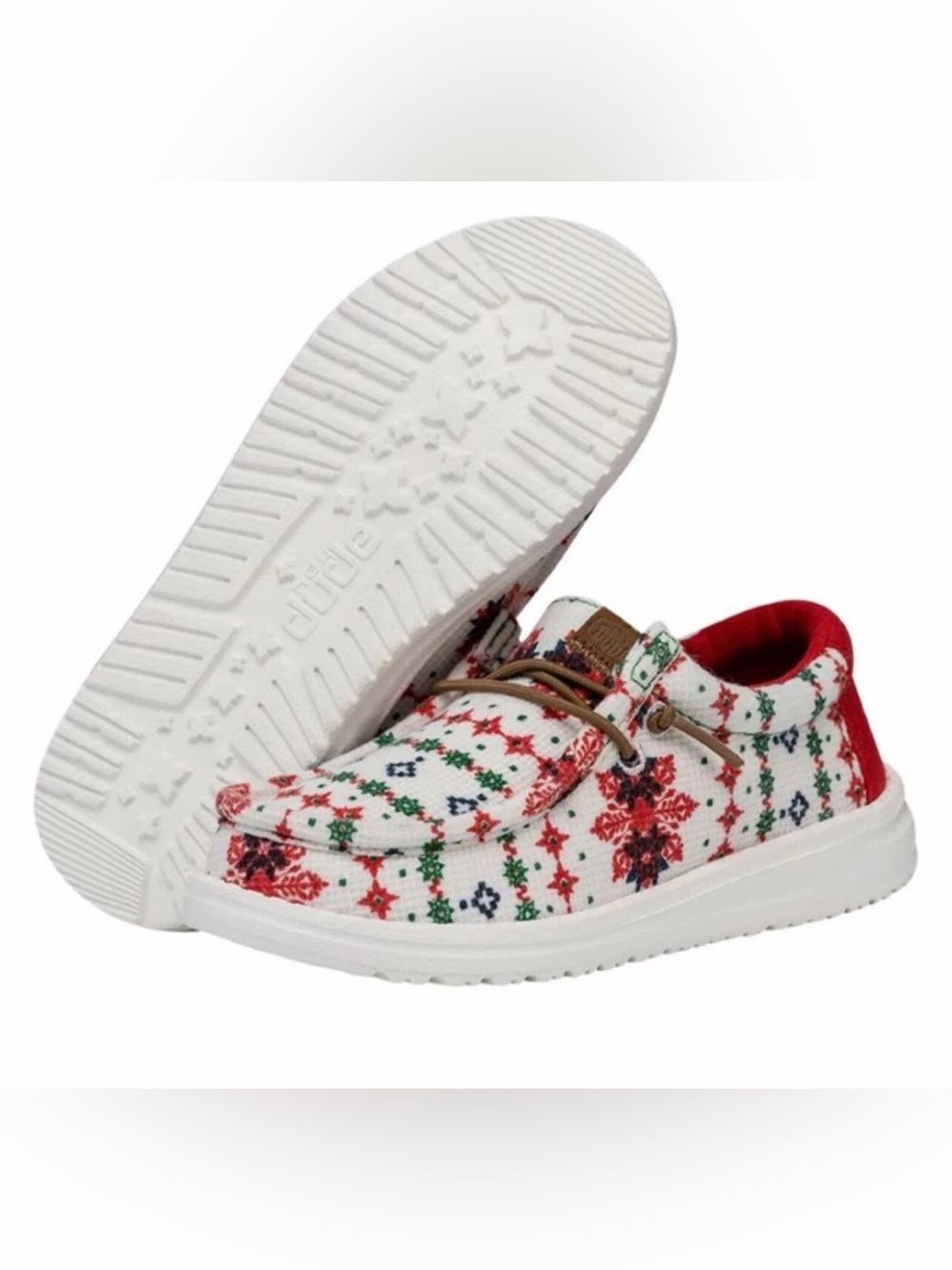 Hey Dude Wendy Big Kids “Ugly Sweater” Casual Slip On Shoes(2Y)